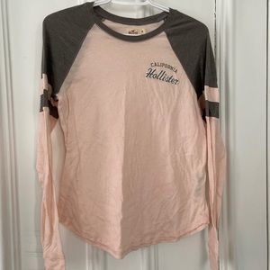 Pink and gray long sleeved shirt
